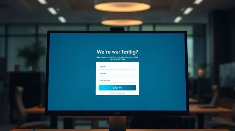 A photorealistic, professional photography of a modern, clean landing page on a desktop monitor, with a prominent headline and a simple email opt-in form. The background is a slightly blurred office environment, cinematic lighting, sharp focus on the landing page, 8K hyper-detailed.