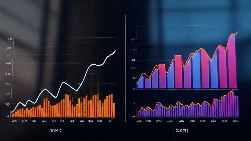 A photorealistic image of a detailed infographic showing a clear 'before and after' comparison of a company's website traffic and sales metrics. One side shows low, flat lines, while the other side shows soaring, vibrant bar graphs and line charts. Professional, clean design, cinematic lighting, sharp focus on the data. 8K hyper-detailed, shot on a high-end DSLR.