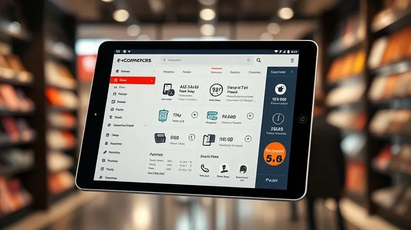 A photorealistic, professional photography, 8K, cinematic lighting, sharp focus, depth of field, shot on a high-end DSLR, showing a user-friendly e-commerce navigation menu on a tablet, with clear categories and smart filter options visible. The background is a blurred, modern retail space, emphasizing ease of use.