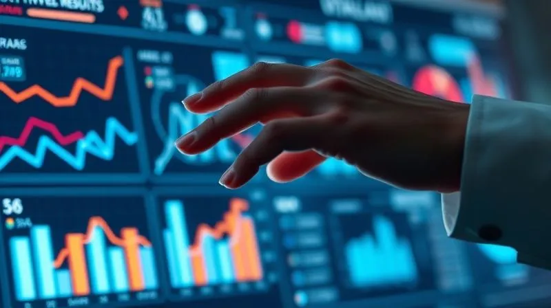 Photorealistic, professional photography of a data analyst's hands hovering over a glowing dashboard displaying A/B test results and user retention graphs, sharp focus on the data, cinematic lighting, 8K, depth of field.