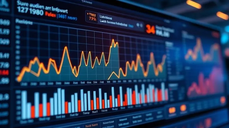 A photorealistic image of a futuristic data dashboard displaying real-time audience metrics for an online radio station, with glowing charts and graphs indicating growth and listener demographics. Cinematic lighting, sharp focus on the dashboard, depth of field, 8K hyper-detailed.