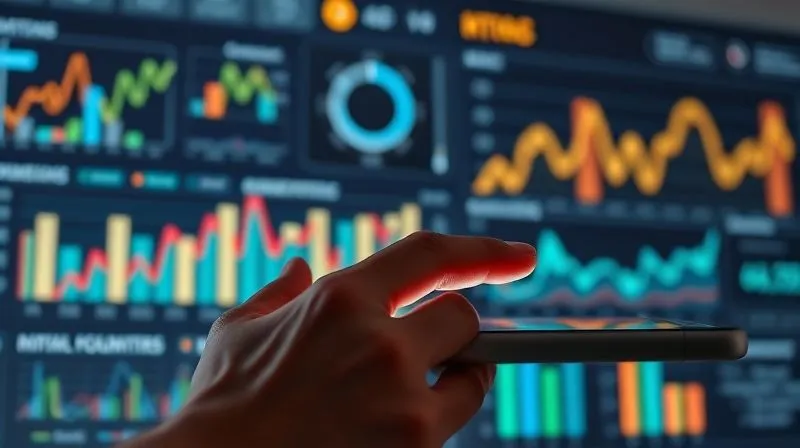 A photorealistic, vibrant dashboard displaying various marketing analytics charts and graphs, with a clear focus on conversion rates and sales figures. Data points glow, and a hand hovers over a tablet interacting with the dashboard. Cinematic lighting, sharp focus, depth of field. 8K hyper-detailed, professional photography, shot on a high-end DSLR.