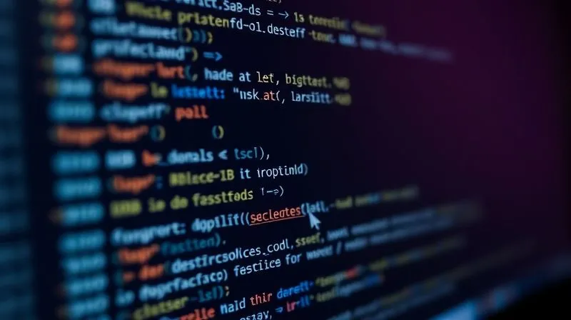 A close-up, photorealistic shot of a computer screen displaying a code editor with the `wp-config.php` file open. The lines defining DB_NAME, DB_USER, DB_PASSWORD, and DB_HOST are highlighted, with a cursor blinking near a potential typo. Cinematic lighting, sharp focus on the code, depth of field blurring the background. 8K hyper-detailed, professional photography, shot on a high-end DSLR, conveying meticulous examination.