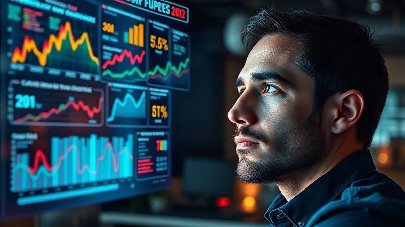 A photorealistic, professional photography of a dropshipper intently observing a complex, interactive 3D holographic projection displaying sales funnels, conversion rates, and ROI metrics. The data is color-coded and flowing, representing real-time analytics. Cinematic lighting, sharp focus on the data and the dropshipper's analytical expression, depth of field blurring the futuristic office background. 8K hyper-detailed, shot on a high-end DSLR.