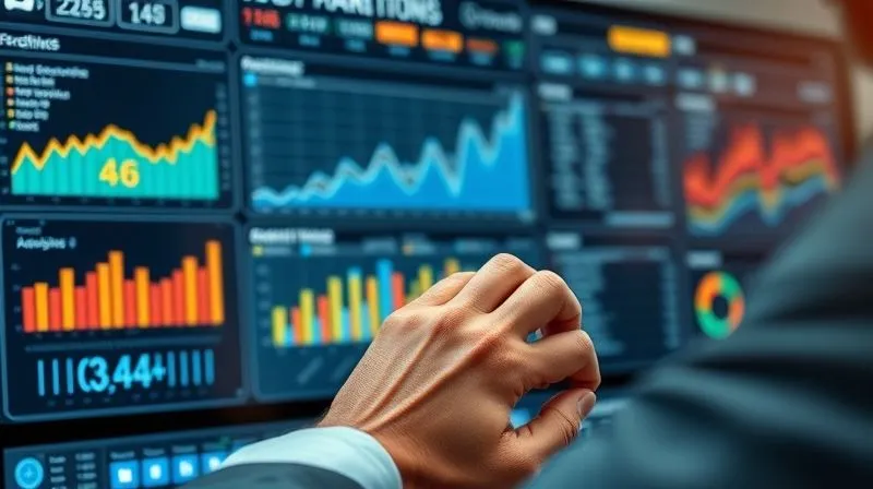A photorealistic image of a digital marketer meticulously adjusting sliders on a complex analytics dashboard, surrounded by charts and graphs, representing precise audience segmentation and dynamic ad personalization. Cinematic lighting, sharp focus on the hands and screen, depth of field blurring the background, 8K hyper-detailed, professional photography, shot on a high-end DSLR.