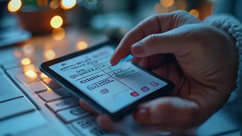 A photorealistic image of a hand holding a credit card over a smartphone with a digital wallet interface, while in the background, a calendar shows various payment due dates. The scene is clean, modern, and highlights financial transaction efficiency. 8K, cinematic lighting, sharp focus, depth of field, professional photography.