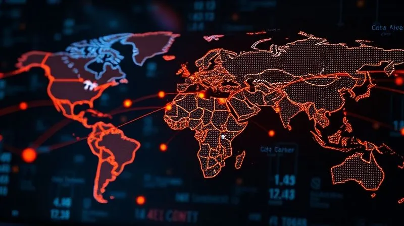 A photorealistic image of a digital world map with glowing lines connecting various data centers, symbolizing a Content Delivery Network (CDN). Fast-moving data packets are shown traveling along these lines. Cinematic lighting, sharp focus on the map and data flow, depth of field blurring the background. 8K hyper-detailed, professional photography, shot on a high-end DSLR. Conveys global reach and rapid data transfer.