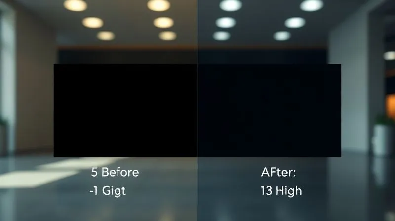 A photorealistic digital interface showing a before-and-after comparison of an image being compressed, with file sizes visibly reduced. The quality remains high, demonstrating efficient optimization. Cinematic lighting, 8K hyper-detailed, professional photography, depth of field, shot on a high-end DSLR.