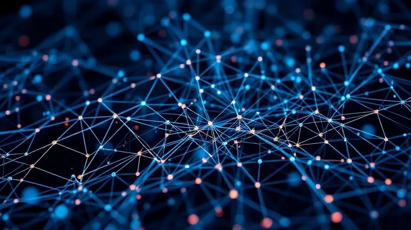 A photorealistic intricate neural network diagram overlaying a stylized graph of fashion sales trends, with data points flowing dynamically. Cinematic lighting, sharp focus on the central nodes, depth of field. 8K hyper-detailed, professional photography.
