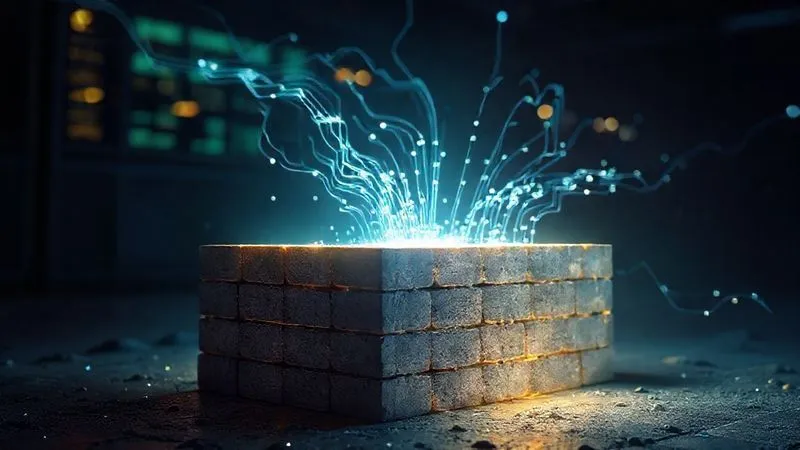 A photorealistic image of a strong, stable foundation being built for a modern, sleek e-commerce website, with digital data streams flowing around it. The foundation is made of solid, glowing blocks, representing trust and compliance. Cinematic lighting, sharp focus on the foundation, depth of field, 8K hyper-detailed, professional photography, shot on a high-end DSLR. The scene conveys reliability and long-term vision.