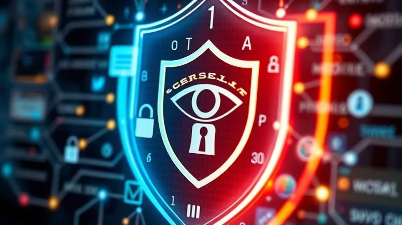 A photorealistic image showing various types of sensitive data (credit cards, personal IDs, medical symbols, login screens) encapsulated within a glowing, transparent shield, symbolizing robust protection. The data points are connected by secure, encrypted lines, and a watchful eye motif is subtly integrated into the shield. Professional photography, 8K, cinematic lighting, sharp focus on the shield, depth of field blurring the background, shot on a high-end DSLR.