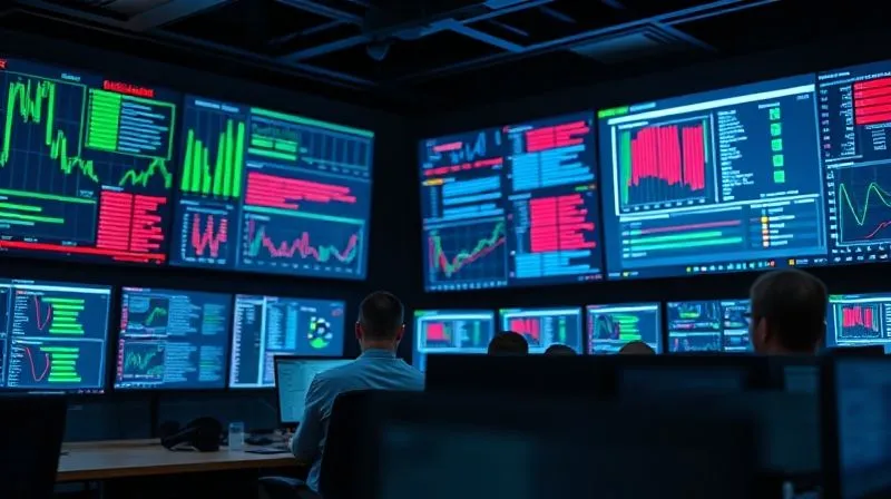 A photorealistic image of a cybersecurity operations center (SOC) with multiple large screens displaying real-time data visualizations, network traffic, and security alerts. A diverse team of security analysts is intently focused on their monitors, with a sense of urgency and collaboration. Cinematic lighting highlights the screens and faces, sharp focus, depth of field blurring background elements, 8K hyper-detailed, shot on a high-end DSLR.