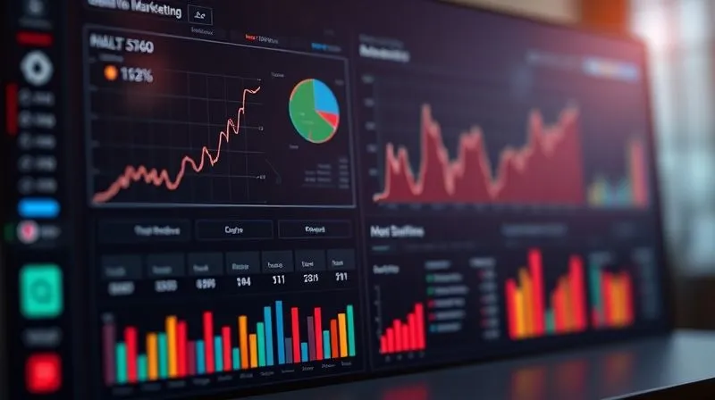 Photorealistic image of a digital marketing dashboard showing analytics graphs and A/B test results, with two banner variations side-by-side, one with higher metrics, cinematic lighting, sharp focus on the data, 8K hyper-detailed, depth of field, professional photography, shot on a high-end DSLR.