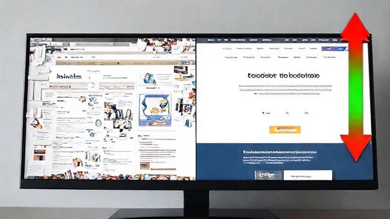 A photorealistic image of a split screen. On the left, a cluttered, slow-loading, and visually unappealing website page. On the right, a clean, fast-loading, and professionally designed landing page with clear headlines, social proof, and a prominent call-to-action button. Green upward arrows indicate high conversion on the right side, while red downward arrows indicate low conversion on the left. Cinematic lighting, sharp focus, 8K hyper-detailed, professional photography, shot on a high-end DSLR.