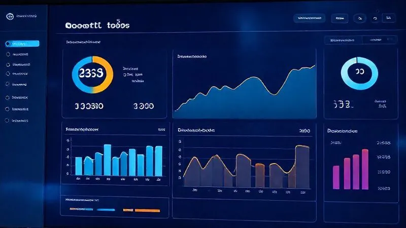 A photorealistic image of a professional analytics dashboard displaying key metrics for guest posts: referral traffic, conversion rates, lead quality, and ROI. The data is clear and visually engaging, with charts and graphs. Cinematic lighting, sharp focus, 8K hyper-detailed, professional photography.