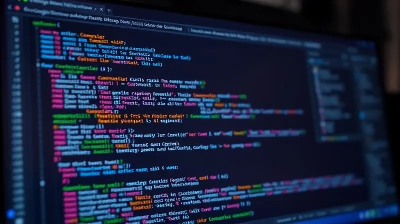 A photorealistic image of a web developer's screen showing lines of code for Schema.org VideoObject markup, with a Google Search Console interface open in the background displaying successful sitemap submission. Cinematic lighting, sharp focus on the code, 8K, high-end DSLR.