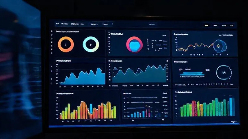 A photorealistic image depicting a digital marketing dashboard with various graphs showing retargeting ad performance, audience segmentation, and conversion funnels. The screen has subtle overlays of photography website elements, all within a professional, cinematic lighting setup. 8K hyper-detailed, professional photography.