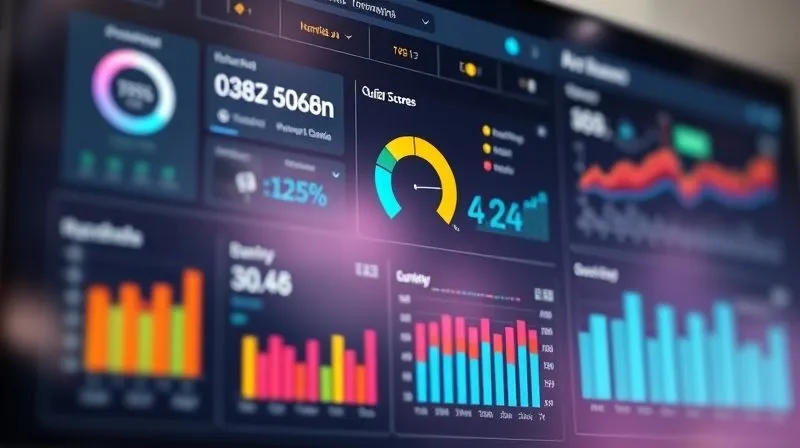 A photorealistic, professional photography shot of a sleek, modern data dashboard displaying various educational engagement metrics (completion rates, time on task, quiz scores) with vibrant, easy-to-read charts and graphs. Cinematic lighting, sharp focus on the central data visualizations, depth of field blurring a dynamic, analytical background, 8K hyper-detailed.