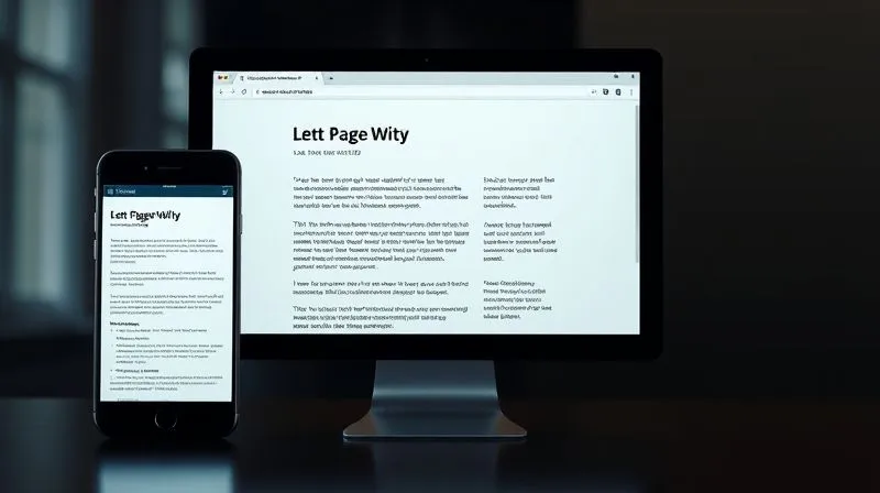 A photorealistic grid of three screens (smartphone, tablet, desktop) side-by-side, each displaying the same web page. The typography on each screen is perfectly scaled and laid out, demonstrating responsive design. Focus on the text elements adapting gracefully to different screen sizes. Professional photography, 8K, cinematic lighting, sharp focus on the screens, depth of field blurring the background, shot on a high-end DSLR.