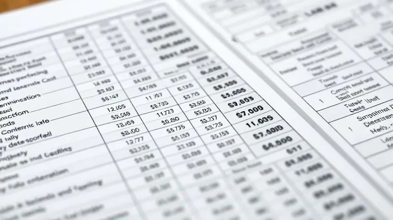 A photorealistic image of a complex financial ledger with various digital icons representing different platform costs, cinematic lighting, sharp focus on the detailed numbers, 8K hyper-detailed.