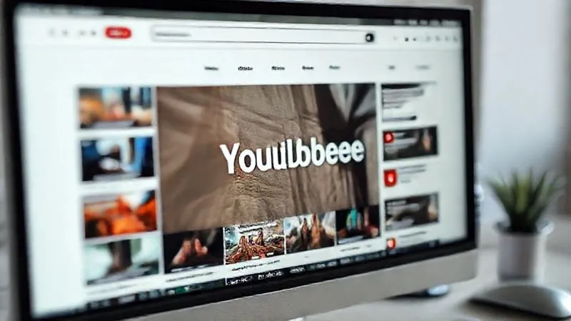 A photorealistic image of a computer screen displaying a YouTube search results page for "tech news video engagement". The screen shows multiple video thumbnails, with one particular thumbnail highlighted, showcasing a clear, vibrant, and professionally designed image with a compelling title overlay. Surrounding the screen are subtle data points and SEO metrics. Cinematic lighting, sharp focus, depth of field, 8K hyper-detailed, professional photography.