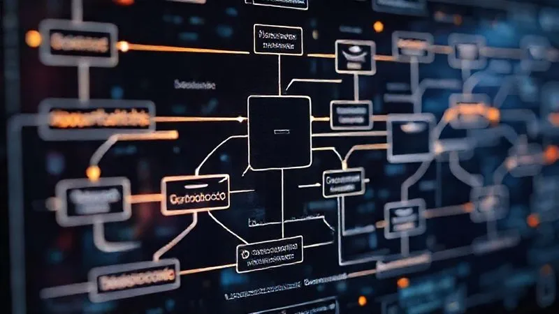 A photorealistic, professional photography of an intricate digital flowchart representing marketing automation, with arrows connecting content pieces (blog posts, emails, landing pages) to different lead segments and conversion points. Glowing lines indicate data flow and personalized journeys. Cinematic lighting, sharp focus on the flow, depth of field blurring the background. 8K hyper-detailed, shot on a high-end DSLR.