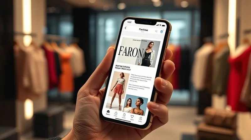 A photorealistic image of a sleek, modern smartphone displaying an engaging email marketing campaign for a fashion brand, with elegant product images and a clear call to action. The phone is held by a hand in a stylish setting, with a blurred background of a fashion showroom. Cinematic lighting, sharp focus on the phone screen, depth of field. 8K hyper-detailed, professional photography, shot on a high-end DSLR.