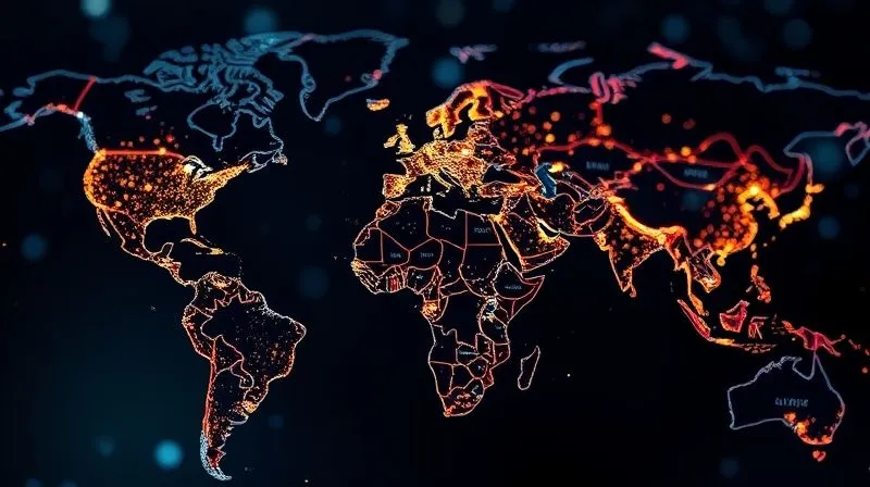 A photorealistic, highly detailed world map with glowing lines connecting various major cities, representing data flowing rapidly through a global content delivery network (CDN). Cinematic lighting, sharp focus on the illuminated network, depth of field blurring the background, 8K hyper-detailed, professional photography, shot on a high-end DSLR.
