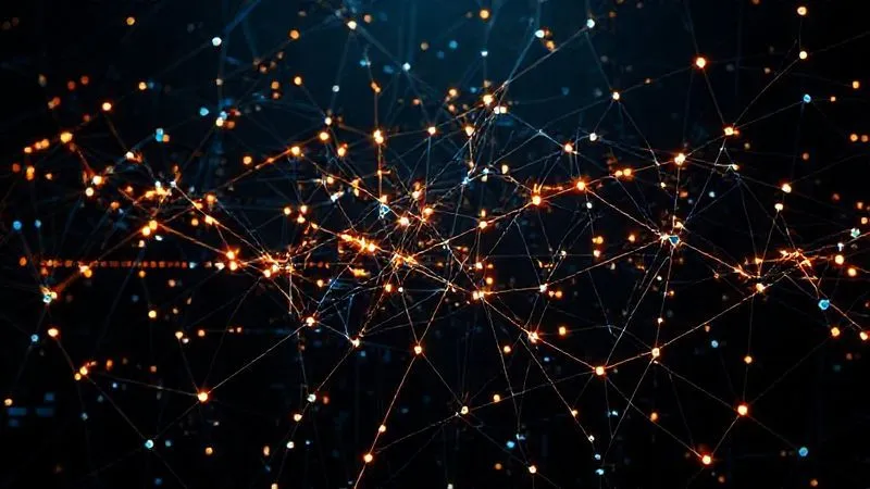A photorealistic image of a highly complex, intertwined network of glowing data lines and abstract technical diagrams, against a dark, futuristic background, symbolizing the challenge of technical complexity. Cinematic lighting, sharp focus, depth of field, 8K hyper-detailed, professional photography, shot on a high-end DSLR.