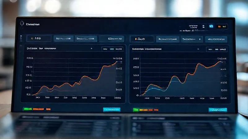 A photorealistic, detailed A/B testing dashboard showing two variations of a landing page (A and B) side-by-side, with clear graphs indicating conversion rate differences. One variation clearly outperforms the other. Cinematic lighting, sharp focus on the data and UI, depth of field blurring the background, 8K hyper-detailed, professional photography.