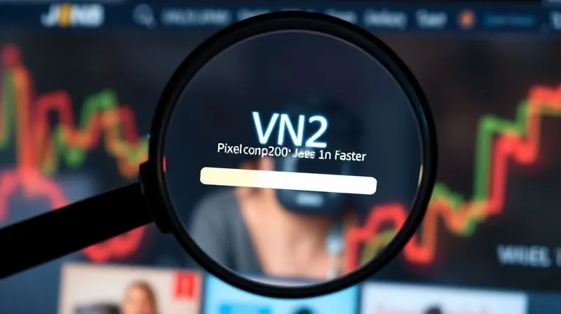 A photorealistic image of a magnifying glass hovering over a website image, showing pixel compression and a faster loading bar. Digital graphs in the background indicate improved website speed. Cinematic lighting, sharp focus, 8K hyper-detailed, professional photography, shot on a high-end DSLR.