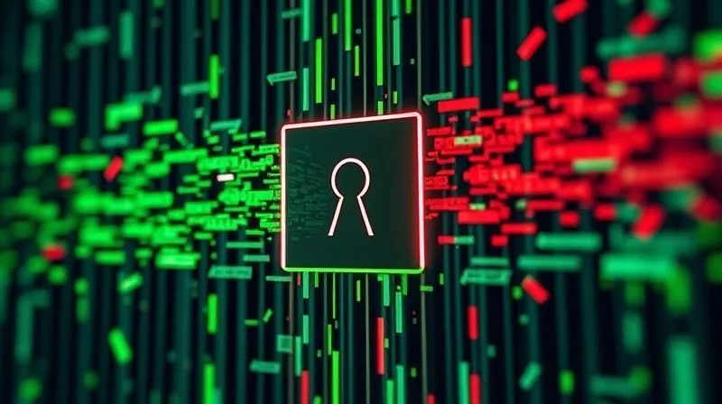 A photorealistic illustration of a digital filter or a gate, symbolizing robust input validation. Data packets, some clean and green, others red and jagged (malicious), approach the gate. The green packets pass through, while the red ones are blocked and rejected. Cinematic lighting, sharp focus on the gate, depth of field blurring the background, 8K hyper-detailed, professional photography, shot on a high-end DSLR.