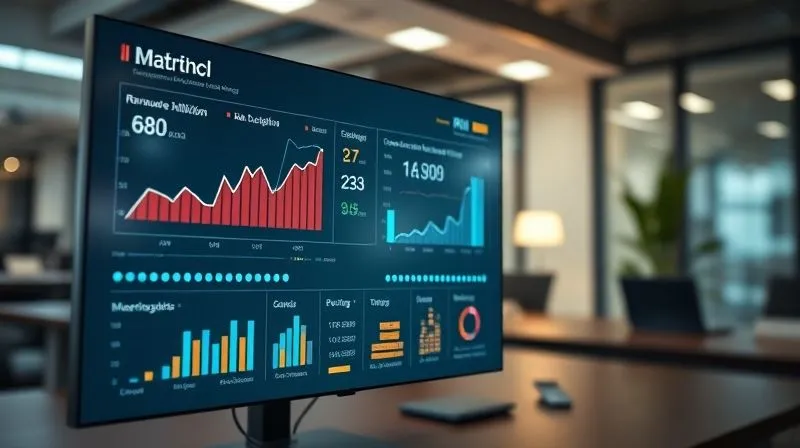 photorealistic, professional photography, 8K, cinematic lighting, sharp focus on a sleek, modern digital dashboard displaying key marketing content ROI metrics, including revenue attribution, CAC reduction, and LTV growth, with clear, easy-to-read graphs and numbers, depth of field blurring a sophisticated office environment, shot on a high-end DSLR, conveying data clarity and business impact.