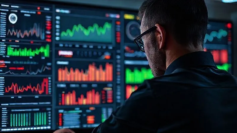 A photorealistic, professional photography, 8K, cinematic lighting shot on a high-end DSLR of a person meticulously analyzing a complex digital dashboard filled with charts, graphs, and website analytics data, with a focus on red error indicators and green success metrics. The background shows a blurred WooCommerce store interface, symbolizing the data-driven approach to technical SEO. Sharp focus on the dashboard, with a strong depth of field.