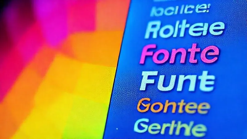 A photorealistic close-up of a digital banner design interface, showcasing a palette of vibrant colors on one side and various font styles on the other, with a subtle glow, representing the psychological impact of design choices. Cinematic lighting, sharp focus, 8K, shot on a high-end DSLR.