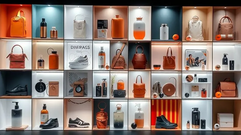 A collection of various product photos from an e-commerce store, all displayed together on a website grid, showing consistent lighting, background style, and editing, creating a cohesive brand aesthetic. The products are diverse but the visual presentation is unified. Photorealistic, professional photography, 8K, cinematic lighting, sharp focus, depth of field.