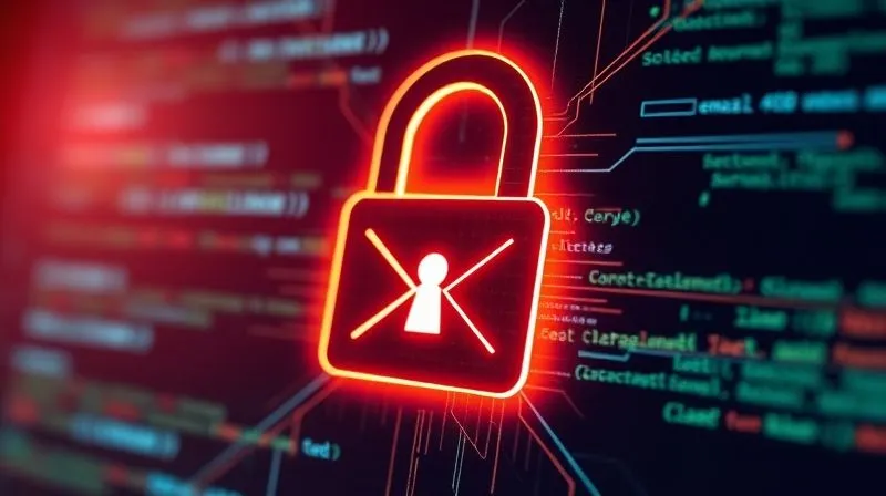 A photorealistic image of a padlock icon glowing on a digital screen, with lines of code and data flowing around it, symbolizing digital security and privacy in email communication. Cinematic lighting, sharp focus on the padlock, depth of field. 8K hyper-detailed, professional photography, shot on a high-end DSLR.