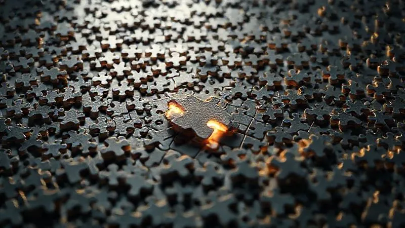 A photorealistic image showing a single, illuminated puzzle piece that perfectly fits into a complex, high-value puzzle, while many generic, mismatched pieces lie scattered and dim in the background. Cinematic lighting, sharp focus on the unique piece, depth of field. 8K hyper-detailed, professional photography, shot on a high-end DSLR.