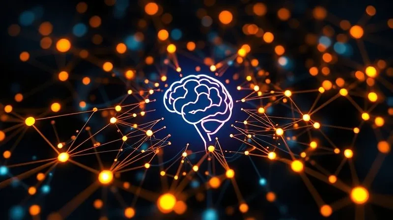 A photorealistic visualization of a complex data network, with glowing nodes representing individual user data points and intricate lines showing connections and patterns. In the center, a stylized AI brain icon processes the information, surrounded by abstract audio wave forms. Cinematic lighting, sharp focus on the central AI, depth of field subtly blurring the background, 8K hyper-detailed, professional photography, shot on a high-end DSLR.
