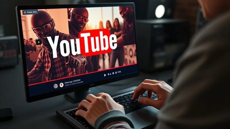 A photorealistic image of a professional YouTube thumbnail designer working on a high-resolution screen, showing a vibrant, eye-catching thumbnail with clear text and a compelling image. Cinematic lighting, sharp focus on the screen and hands, 8K hyper-detailed.
