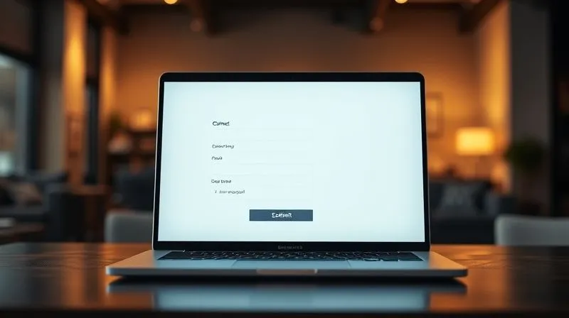 A photorealistic image of a modern, responsive contact form on a laptop screen, with subtle glowing fields and a 'Submit' button. The background is a blurred, professional studio environment. Cinematic lighting, sharp focus on the form, 8K hyper-detailed, depth of field, shot on a high-end DSLR.