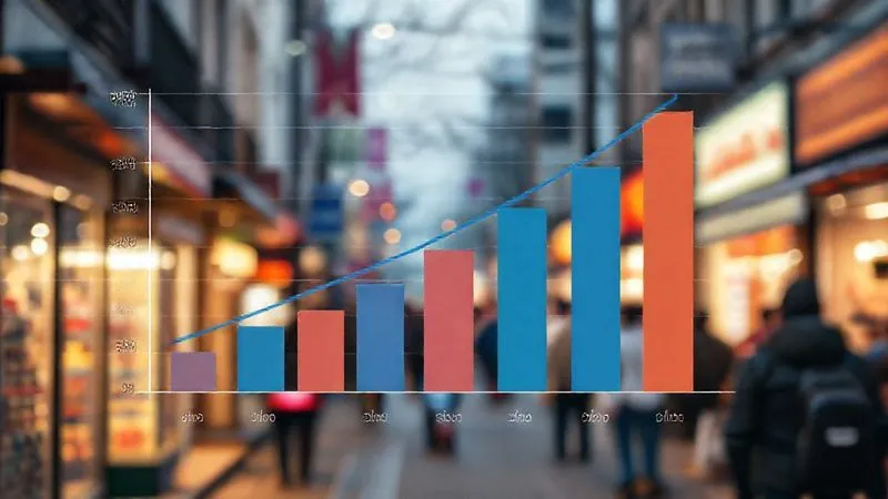 A photorealistic bar chart showing a sharp increase in consumer trust and local business conversion rates directly correlated with the number and quality of online reviews. The chart features vibrant, ascending bars against a subtly blurred background of a bustling local street, cinematic lighting, 8K hyper-detailed, professional photography.