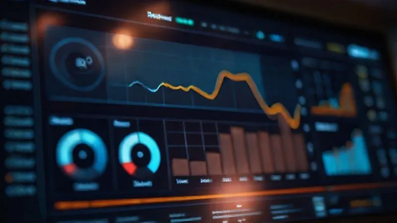 A photorealistic image of a digital dashboard with a prominent graph showing 'Cost Per Lead' (CPL) trending downwards, indicating successful optimization. There are smaller charts for 'Audience Segmentation' and 'Traffic Channels'. The overall feel is one of control and data-driven success, 8K, cinematic lighting, sharp focus, depth of field.