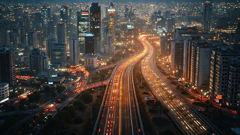 Photorealistic image illustrating the contrast between a complex, multi-page website represented by a bustling city with many roads, and a simple, focused landing page represented by a clear, direct path leading to a single, brightly lit destination. Cinematic lighting, 8K hyper-detailed, sharp focus, depth of field, professional photography, shot on a high-end DSLR.