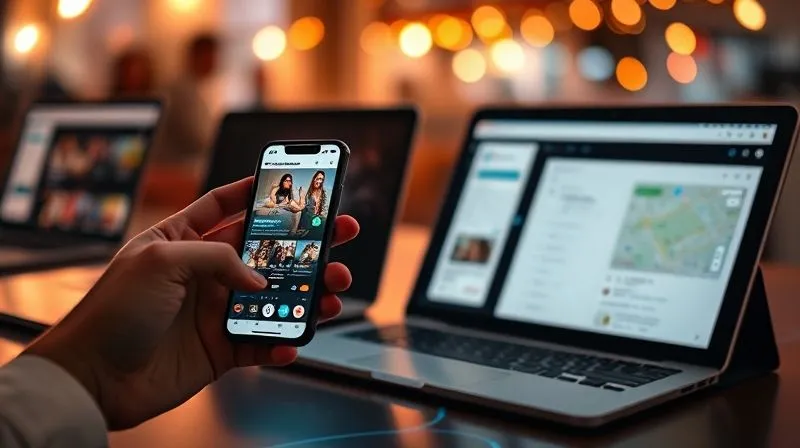 photorealistic, professional photography, 8K, cinematic lighting, sharp focus, depth of field, shot on a high-end DSLR. A dynamic collage of digital marketing channels: a smartphone displaying an engaging Instagram feed, a laptop showing an email marketing campaign interface, and a tablet with a local SEO map listing, all interconnected with subtle glowing lines. The overall impression is one of strategic digital outreach, vibrant and effective.
