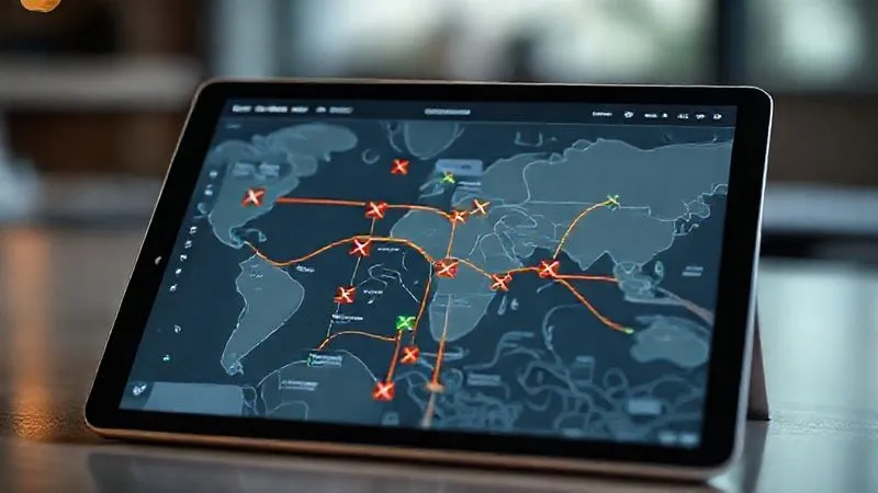 A photorealistic, professional photography of a user's journey map, showing different touchpoints on a website, with clear arrows indicating flow and potential pain points marked with red X's, and optimized points with green checkmarks. The map is displayed on a sleek, modern tablet, with cinematic lighting, sharp focus on the map details, depth of field blurring the background, 8K hyper-detailed, shot on a high-end DSLR. The overall mood conveys strategic planning and problem-solving.