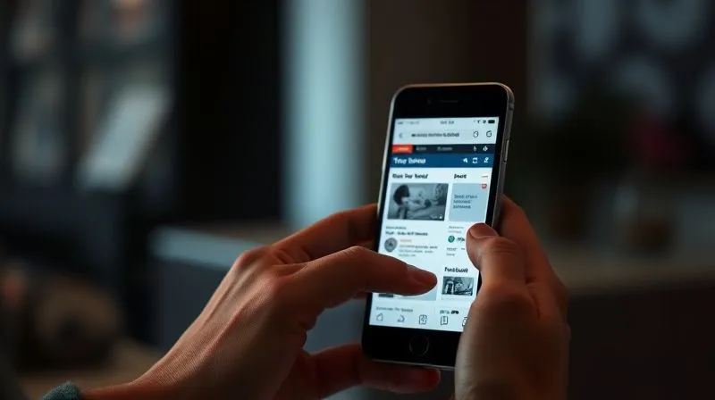 A photorealistic image of a person holding a smartphone, looking frustrated at a website that is slow to load and poorly formatted on the mobile screen. The background is slightly blurred, emphasizing the user's focus and annoyance. Cinematic lighting, sharp focus on the phone and hands, 8K hyper-detailed, shot on a high-end DSLR.