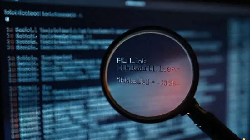 A photorealistic image of a developer's terminal screen displaying a `git reflog` output, with various `HEAD@{index}` entries and commit hashes, a magnifying glass hovering over one specific entry, cinematic lighting, sharp focus on the text, depth of field blurring the background, 8K hyper-detailed, professional photography, shot on a high-end DSLR.