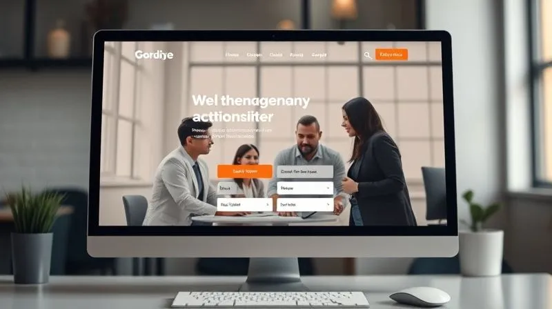 A photorealistic, modern landing page design on a computer screen, with a clear, concise headline, a compelling hero image of diverse professionals collaborating, a prominent call-to-action button, and simplified form fields. The design emphasizes clean lines, ample white space, and a strong visual hierarchy. Professional photography, 8K, cinematic lighting, sharp focus on the screen, depth of field, shot on a high-end DSLR. The mood is efficient and user-friendly.