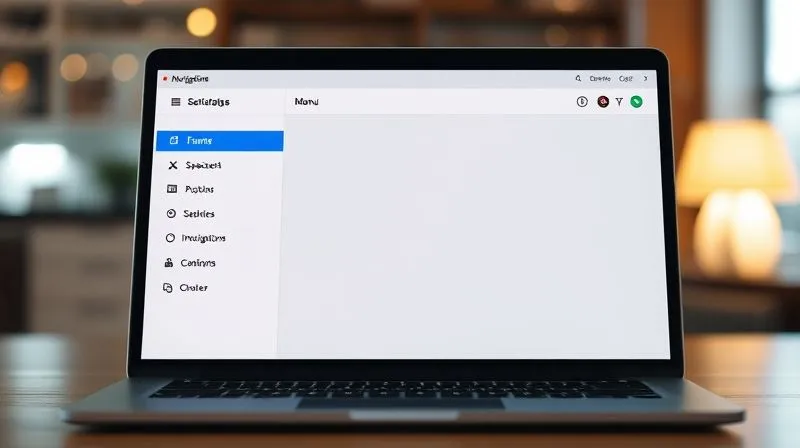 A photorealistic, professional photography shot of a clean, minimalist website navigation menu on a laptop screen, with clearly defined, glowing call-to-action buttons. Cinematic lighting highlights the interactive elements, sharp focus on the menu, depth of field blurring the background, 8K hyper-detailed, shot on a high-end DSLR.